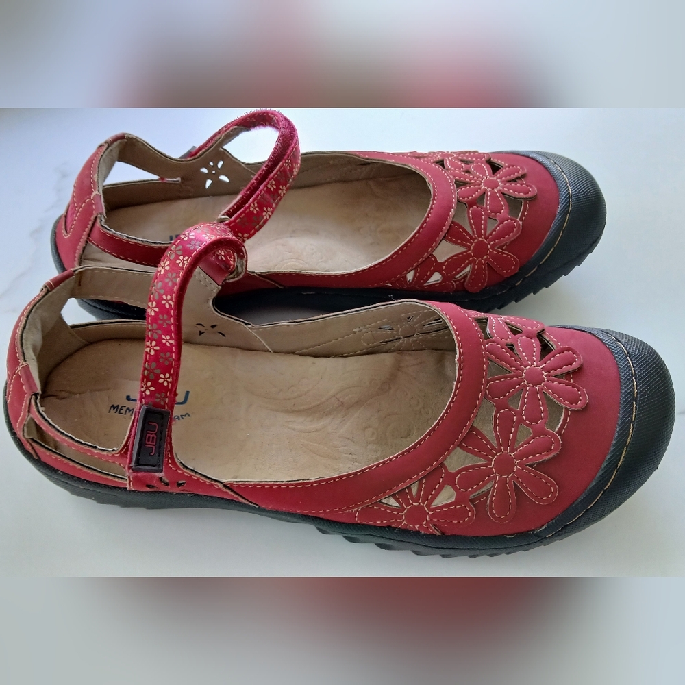 JBU by Jambu Wildflower Mary Jane Shoes – Red Vegan Leather – Size 9M - NOWT